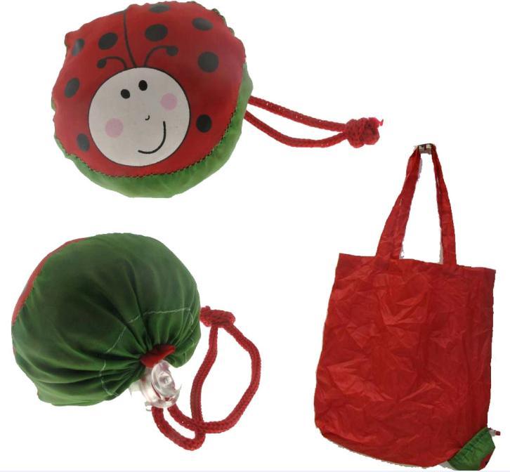 惠州手袋厂专业加工定制水果图案折叠购物袋 210涤纶布袋定做加LOGO
