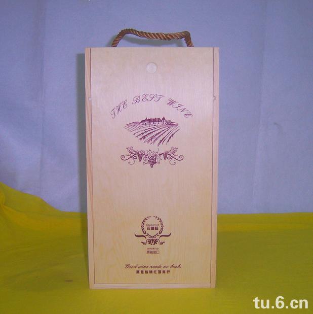 供应新疆红酒木盒加工松木木盒红酒礼盒图片