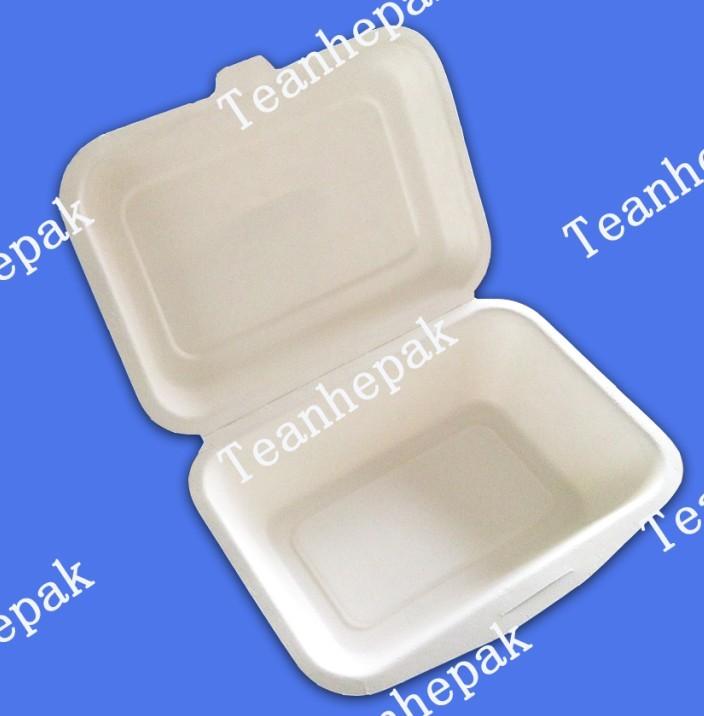 供应纸浆餐盒8寸三格大盒