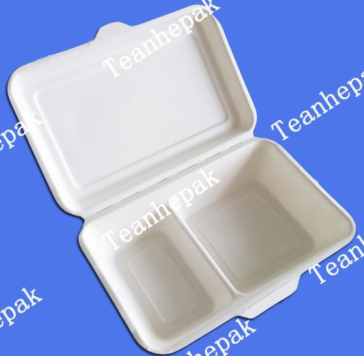 供应纸浆餐盒8寸三格大盒
