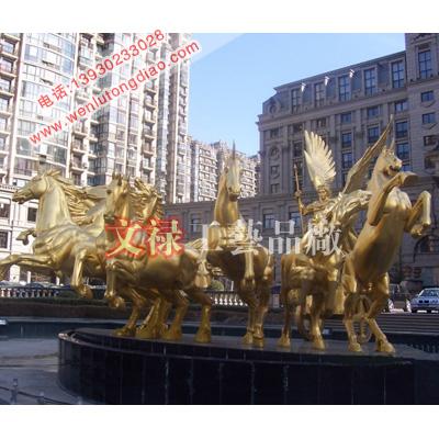 供应大型马雕塑贴金马段铜马雕塑