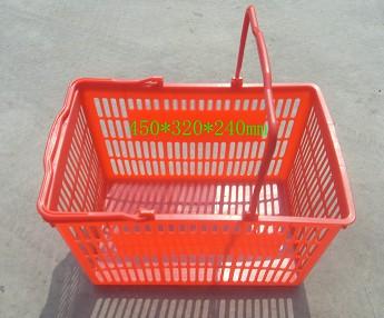 供应天津超市购物篮新款内置提手购物.豪华购物篮，手提篮子，啤酒篮子，颜色有蓝色|红色|绿色|全新料无毒无味|可放心使用