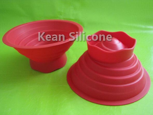 供应硅胶折叠碗生产厂家/硅胶餐具