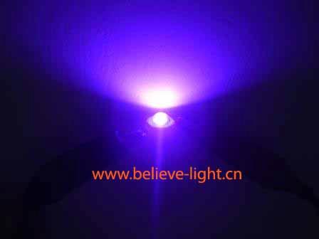 专业生产3W大功率LED紫光360-410NM 紫光LED