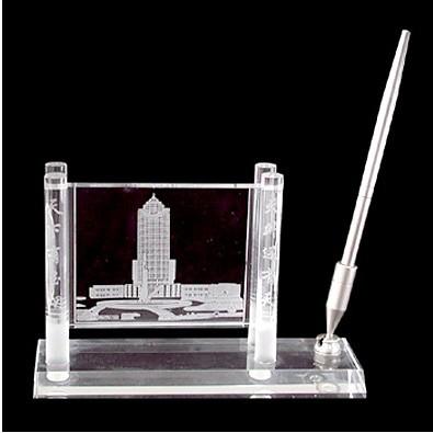 供应湖南水晶商务笔筒时历笔筒组合定制，供应各种子材质的商务笔筒图片