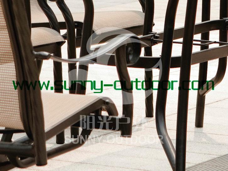 供应高级铸铝方桌子、铸铝椅子、铸铝转椅、钢化玻璃桌