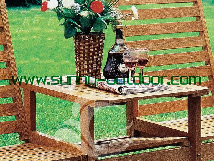 供应全新红樱桃实木户外家具木桌椅、双人连几椅子