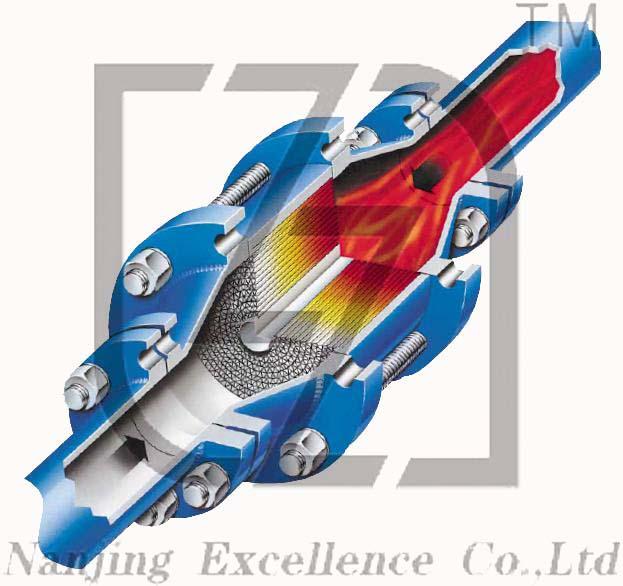 供应徐州艾迪ZHQ-B型不锈钢防爆阻燃波纹阻火器价格尺寸规格图片