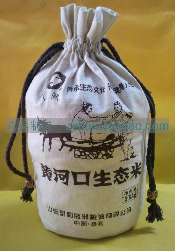 郑州市帆布礼品杂粮袋大米包装手提袋定做厂家