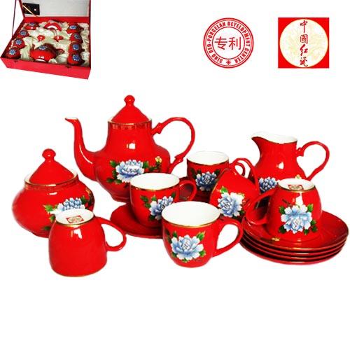 中国红瓷茶具批发