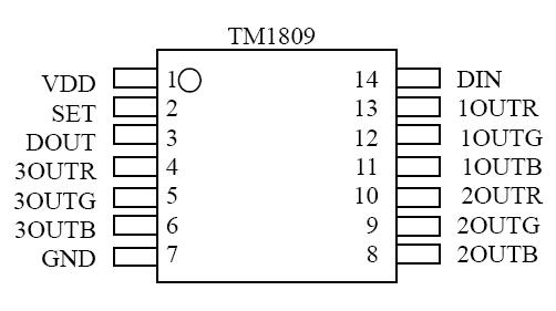 供应TM1809护栏管LED驱动ICLED像素灯LED点光源LE图片