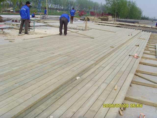 京都防腐木生态木专业加工安装栏杆花架地板防腐木亭子