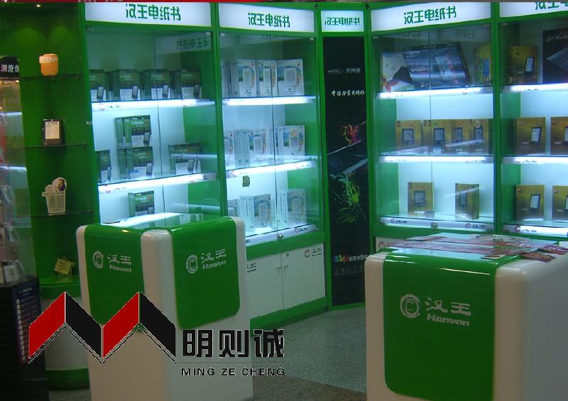 供应扬州数码绿色系列展示柜设计与制作，专柜制作，展柜设计与制作公司