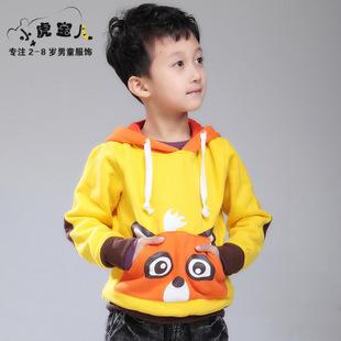 韩版男童卫衣加绒加厚儿童卫衣批发