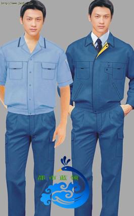 供应西安都市蓝领服饰专业定做工装全棉工作服加油站放静电工作服
