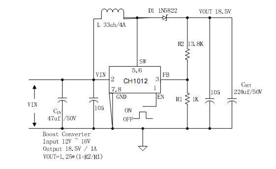 供应宽电压输入范围输出稳定在12V升压IC