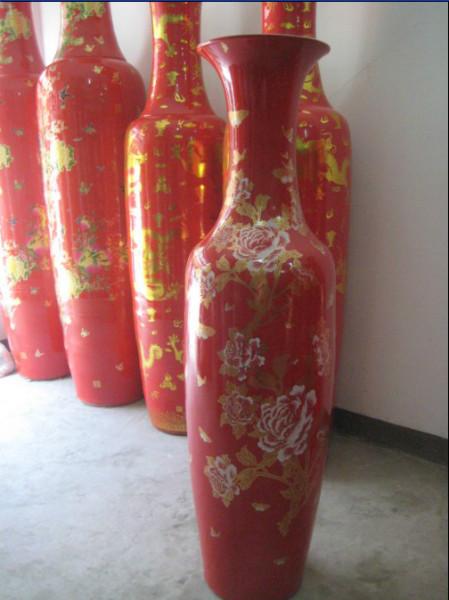 供应中国红大花瓶-庆典活动大花瓶，高品质大花瓶