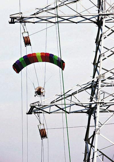 成都动力伞放线专业培训，成都动力伞表演，  成都动力伞放线价格