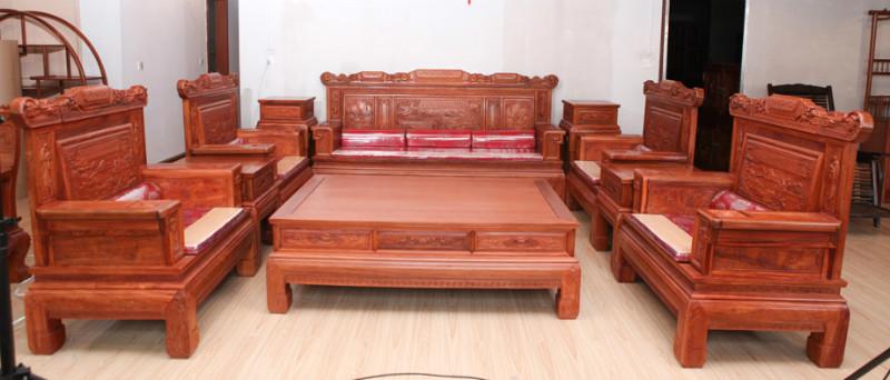 供应东阳红木家具沙发传统中式家具花梨木兰亭序沙发10件套