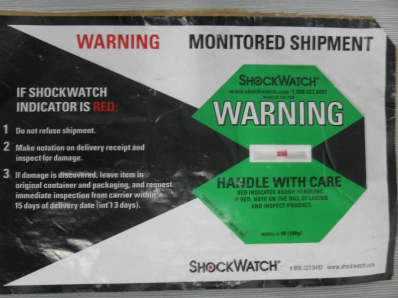 供应100G绿色防震动标签深圳SHOCKWATCH，深圳防震动标签