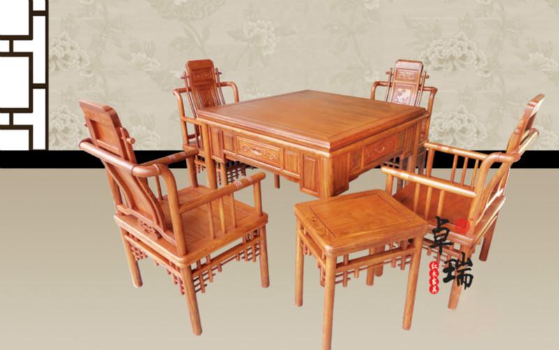 供应汉宫麻将桌 刺猬紫檀黄花梨 红木茶台图片
