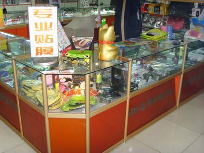 北京市玻璃柜台手机柜台精品钛合金展示柜厂家