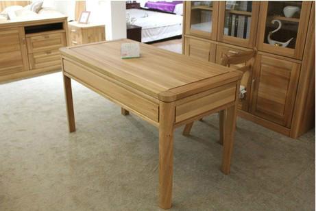 现代简约100榆木书桌 书房家具纯实木写字桌