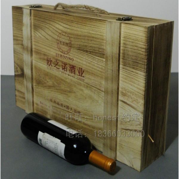  红酒礼盒 红酒木箱6支 碳化木箱 红酒木盒 六支装红酒木箱/六支装