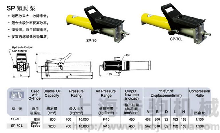 台湾原产HJ气动泵SPA-70批发