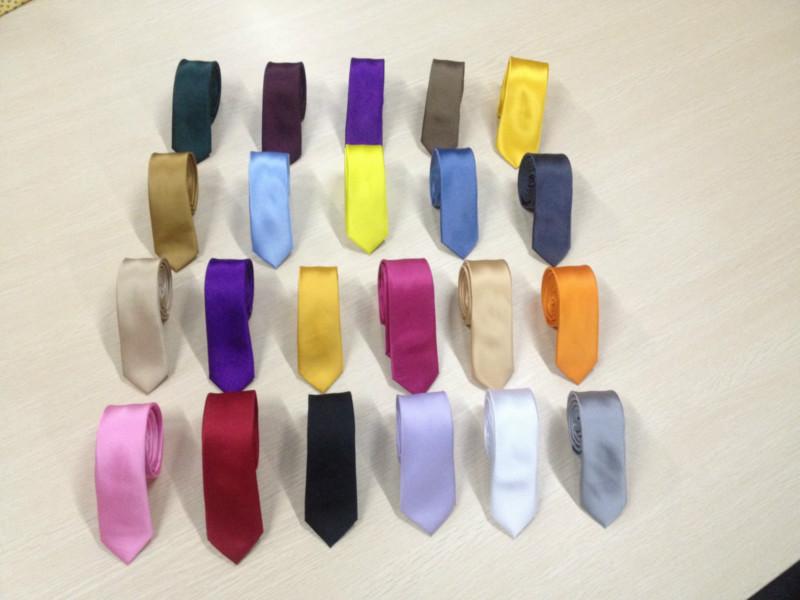 供应i涤纶色丁素色提花印化领带 40个色选 休闲学校领带涤纶领带批发