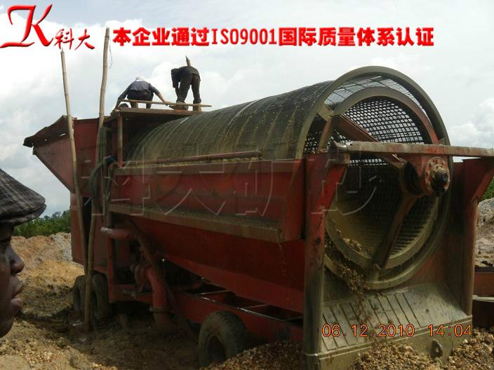 供应50型重量轻可移动式淘金车设备/朝鲜大型滚筒筛子移动采金机械