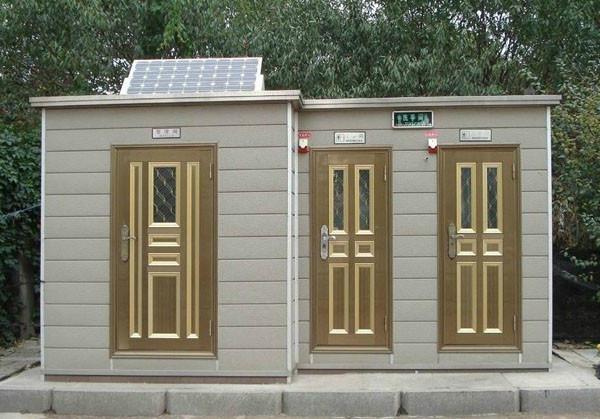 供应广州太阳能移动厕所常州移动厕所厂家金属雕花板材质图片