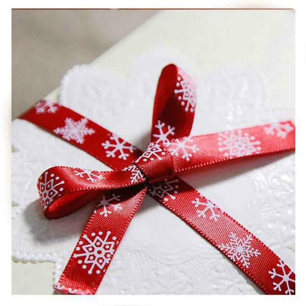 圣诞雪花款彩色丝带缎带印刷印花批发