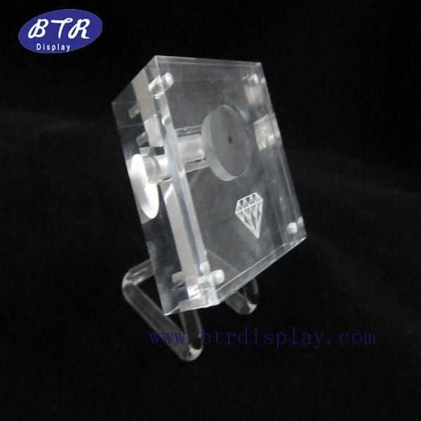 供应深圳订做亚克力裸钻盒 透明压克力钻石展示盒 有机玻璃首饰盒