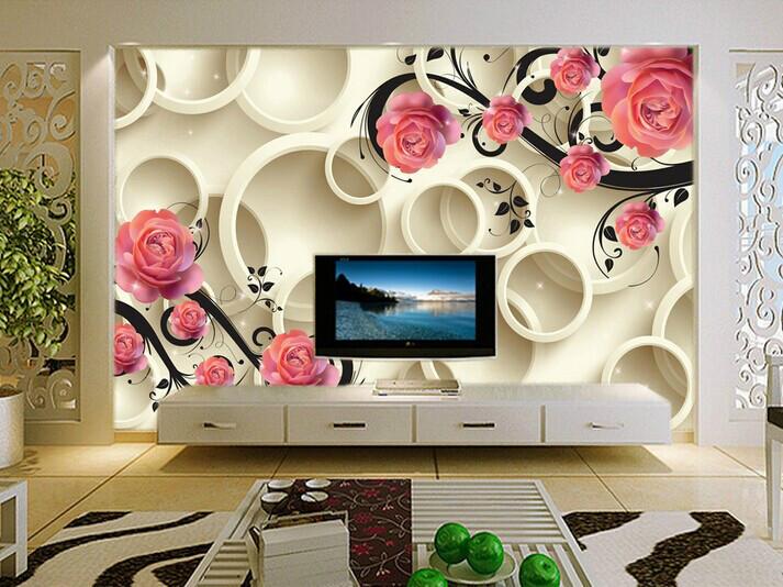 供应大型酒店欧式现代3D电视背景墙壁画 背景墙个性壁画墙纸厂家直销图片