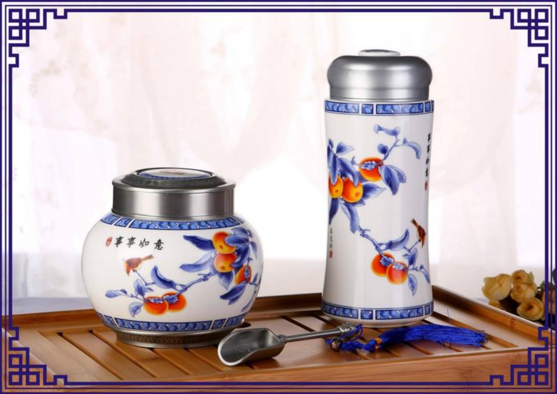 供应西安茶叶罐厂家，西安陶瓷茶叶罐，西安陶瓷茶叶罐定做图片