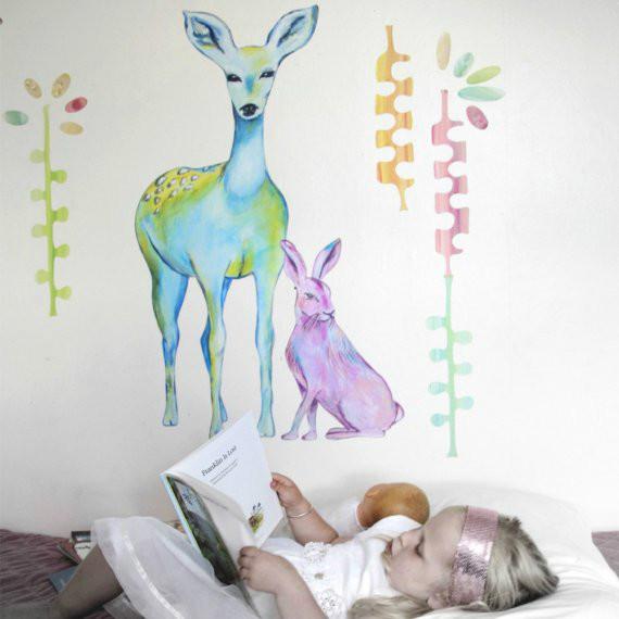 供应儿童房手绘装修色彩搭配的重要性，手绘墙环保最关键图片