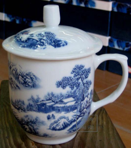 供应青花杯-陶瓷茶杯订做，景德镇青花瓷茶杯