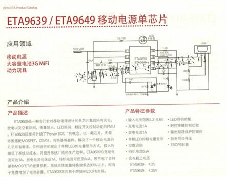 供应ETA9639/ETA9649移动电源单芯片