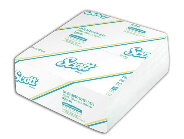 供应金佰利单层折叠式餐巾纸0750