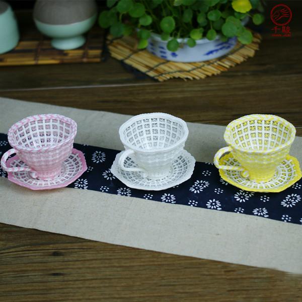 供应创意礼品陶瓷手工编织咖啡杯玲珑镂空咖啡杯厂家直销