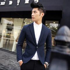 男士个性韩版休闲修身两色长袖小西批发