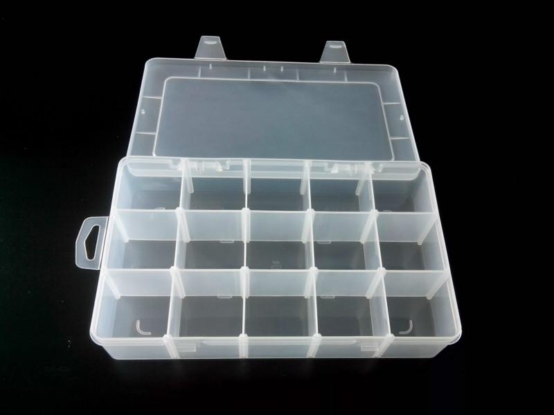 供应PP工具盒配件盒/格子收纳盒/半透明