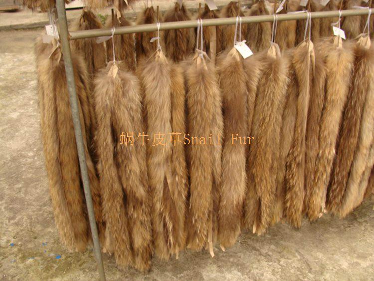供应用于羽绒服|棉衣|卫衣的皮草厂家批发定做本色貉子毛帽条　