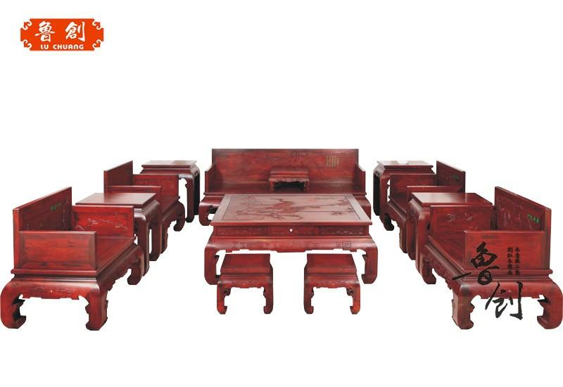东阳红木厂家 鲁创红木家具 古典家具 红木家具 红木沙发 檀之韵沙发图片