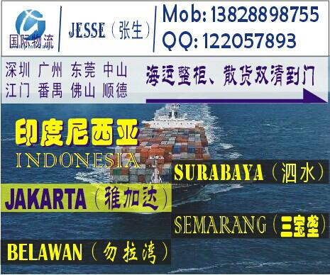 供应深圳到印尼雅加达的国际海运代理