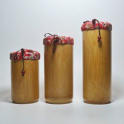 供应巨匠厂家定制竹子茶叶筒礼品布袋式