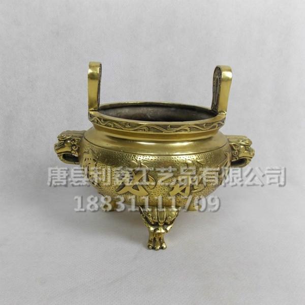 供应铜香炉工艺品   黄铜香炉    寺庙铜香炉雕塑    上海雕塑公司