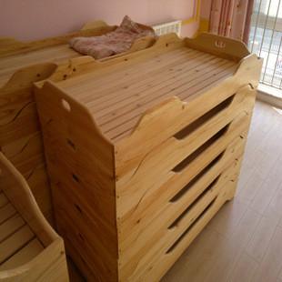 供应厂家批发定做幼儿园实木重叠床120x60