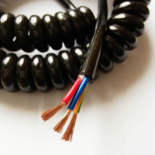 扬州市宝赢螺旋电缆3芯弹簧线无氧铜1平方厂家